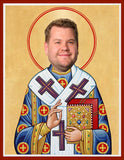 funny saint James Corden celebrity prayer candle novelty gift