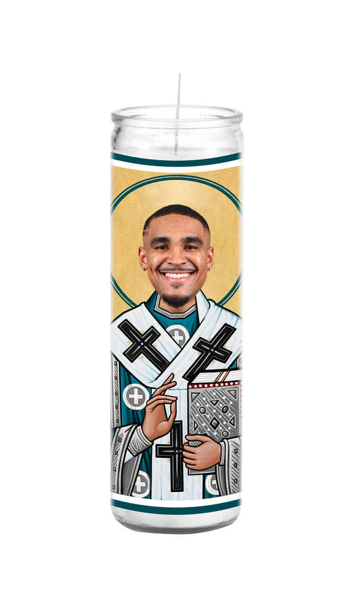 Jalen Hurts Prayer Candle – Tainted Saint LLC