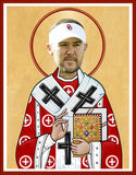funny saint Lincoln Riley Oklahoma Sooners football celebrity prayer candle gift