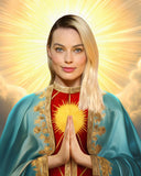  funny saint Margot Robbie celebrity prayer candle gift