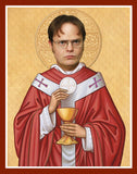 funny saint Dwight Schrute Rainn Wilson celebrity prayer candle novelty gift