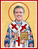 funny saint Gavin Newsom California Governor celebrity prayer candle