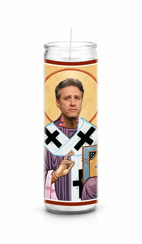 Jon Stewart Daily Show Saint Celebrity Prayer Candle Gift