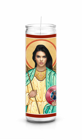 Kendall Jenner saint celebrity prayer candle