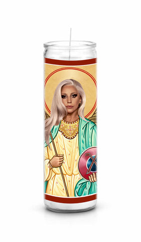 Lady Gaga Saint Celebrity Funny Prayer Candle